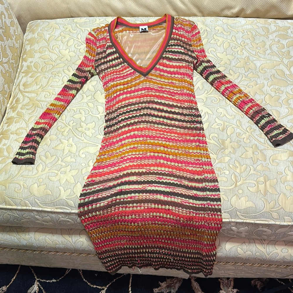 M missoni v neck long sleeve midi